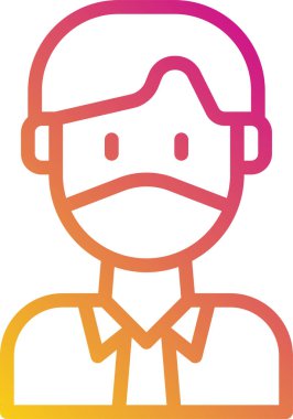 Maske tasarımı erkek avatarı, vektör illüstrasyonu  