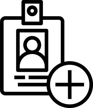 Kullanıcı işleri için kimlik kartının vektör illüstrasyonu