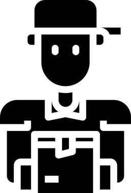 Teslimatçının minimalist vektör simgesi