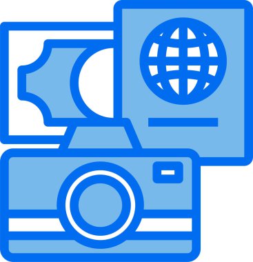 Basit kamera simgesi, vektör illüstrasyonu