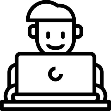 dizüstü bilgisayar çizgisi vektör simgesi.