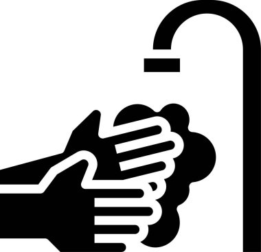 El yıkama, virüs koruma simgesi, beyaz arkaplanda izole edilmiş vektör illüstrasyonu 