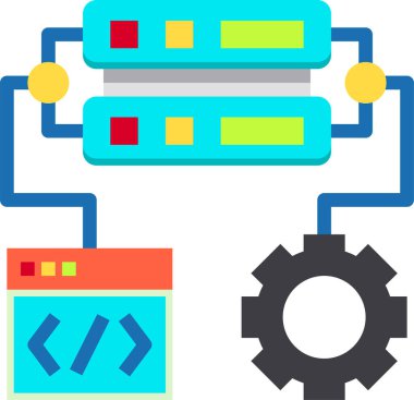 Web sunucusu, vektör illüstrasyonu 