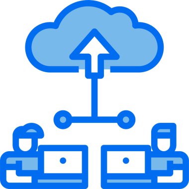 Dizüstü bilgisayar ağının vektör illüstrasyon simgesi