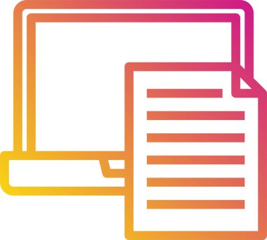 dizüstü bilgisayar çizgisi vektör simgesi.