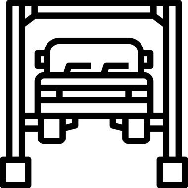 Asansördeki arabanın minimalist vektör simgesi