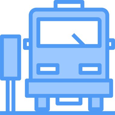 beyaz arkaplanda izole edilmiş bus simgesi ve vektör illüstrasyonu  