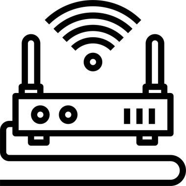 Kablosuz bağlantının basit simgesi, vektör illüstrasyonu
