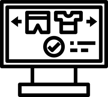 Bilgisayar monitörünün minimalist vektör simgesi