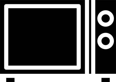 Mikrodalga simgesi, vektör illüstrasyonu 