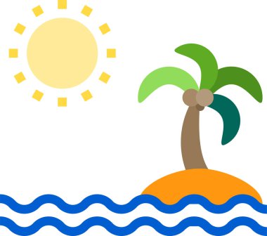 Ada simgesi, vektör illüstrasyonu beyaz arkaplanda izole edildi 