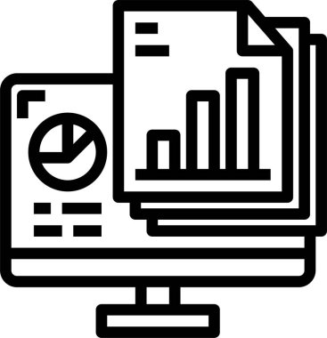 Basit iş grafiği simgesi, vektör illüstrasyonu