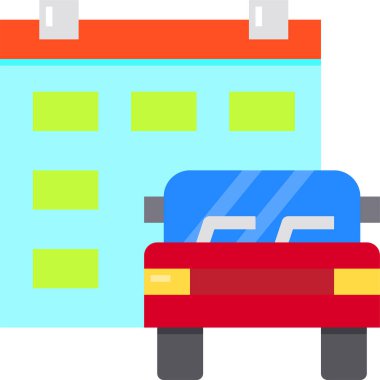 Arabayla takvimin vektör illüstrasyonu