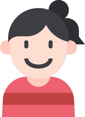 çocuk Avatar. çocuk, kız vektör illüstrasyonu 