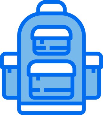 Modern tasarım minimalist vektör simgesi, sırt çantası