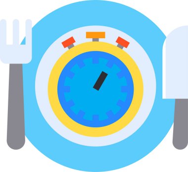 Saat simgesi, vektör illüstrasyonu 