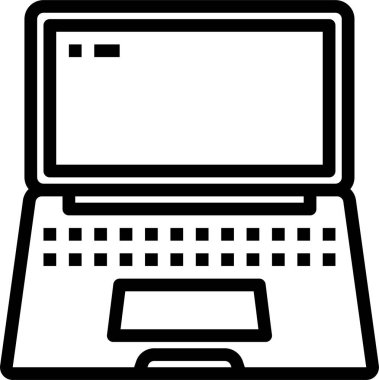 Basit modern dizüstü bilgisayar simgesi, vektör illüstrasyonu