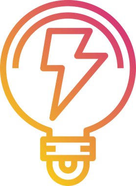 Minimalist vektör simgesi, flaş sembollü lamba