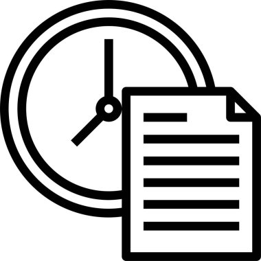 Saat simgesi, vektör illüstrasyonu 