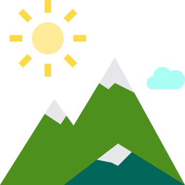 dağ simgesi, vektör illüstrasyonu beyaz arkaplanda izole edildi 