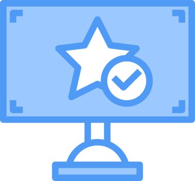 Monitör ödülünün minimalist vektör simgesi 