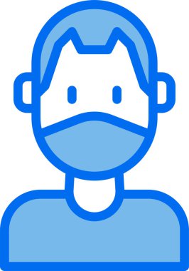 Maske tasarımı erkek avatarı, vektör illüstrasyonu  