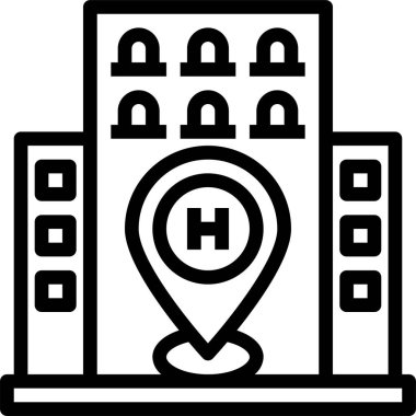 Minimalist vektör simgesi, bina konumu