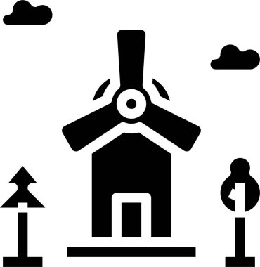 Yeşil enerji ikonu. Eko enerji ikonu. Vektör illüstrasyonu