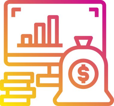 Basit iş grafiği simgesi, vektör illüstrasyonu