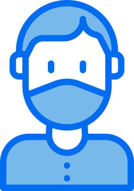 Maske tasarımı erkek avatarı, vektör illüstrasyonu  