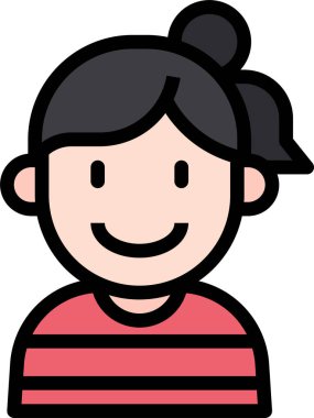 çocuk Avatar. çocuk, kız vektör illüstrasyonu 