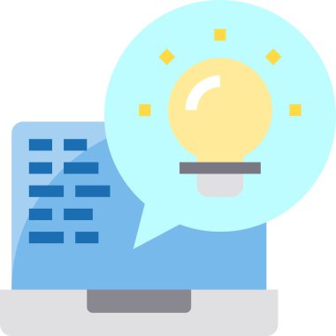 Basit modern fikir simgesi, vektör illüstrasyonu