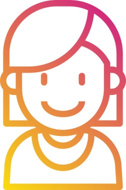 çocuk Avatar. çocuk, kız vektör illüstrasyonu 