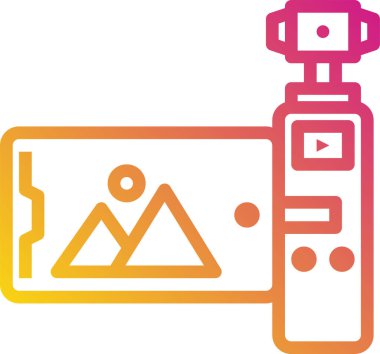 Kamera dengeleyicisinin basit simgesi, vektör illüstrasyonu