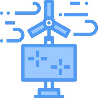 Yeşil enerji ikonu. Eko enerji ikonu. Vektör illüstrasyonu