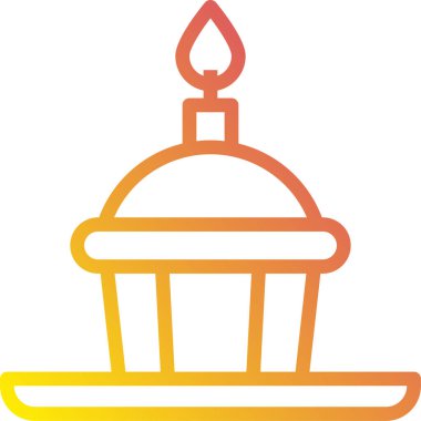 Mum yassı vektör ikonlu kek