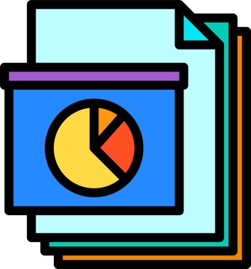 Rapor dosyaları kağıt belgesinin asgari vektör simgesi