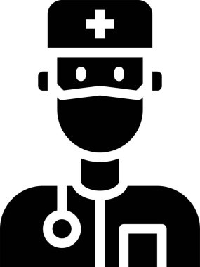 Modern tasarım minimalist vektör simgesi, tıp çalışanı