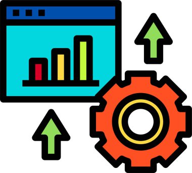 Basit iş grafiği simgesi, vektör illüstrasyonu