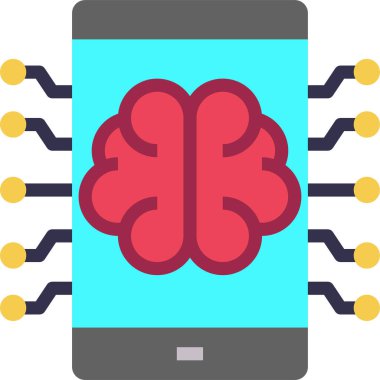 İnsan beyni simgesi, vektör illüstrasyonu