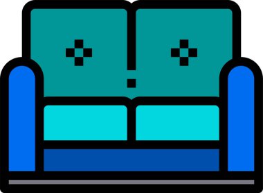 Mobilyanın minimalist vektör simgesi, kanepe