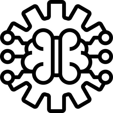 İnsan beyni simgesi, vektör illüstrasyonu