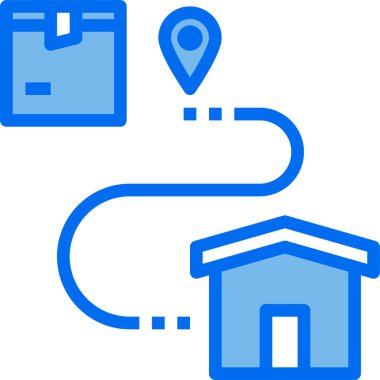 hedef konum lojistik simgesi, vektör illüstrasyonu