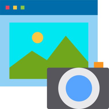 Basit kamera simgesi, vektör illüstrasyonu