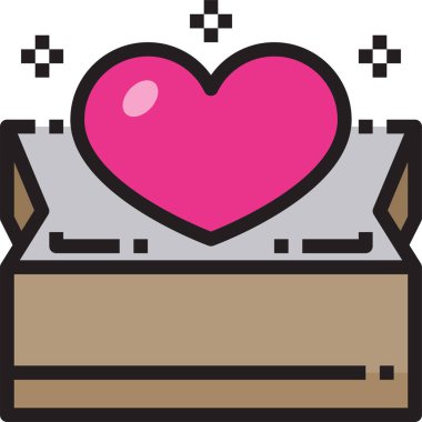 Kalpli hediye kutusunun vektör illüstrasyon simgesi 