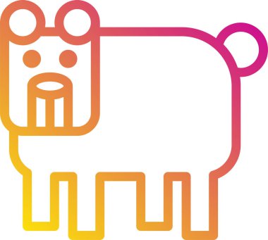 Ayı yassı simgesi, vektör illüstrasyonu