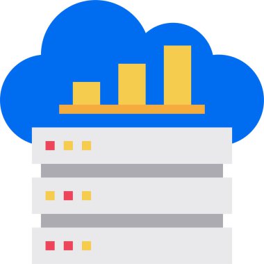 Bulut sunucu bilgisayarının vektör illüstrasyon simgesi