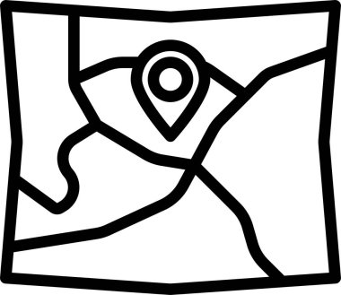 Harita simgesindeki iğne, beyaz arkaplanda izole edilmiş vektör illüstrasyonu  