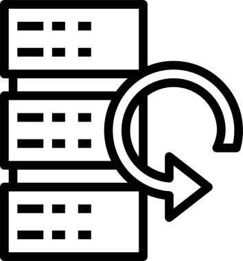 Veritabanı kavramının minimalist vektör simgesi 