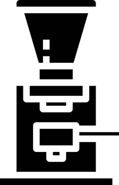 Kahve öğütücüsü düz simgesi, vektör illüstrasyonu